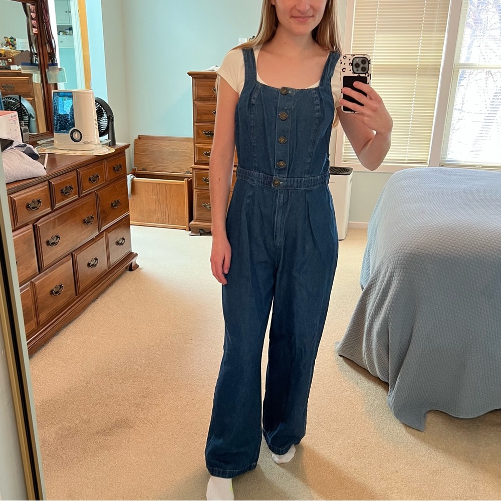 Vintage denim overall romper